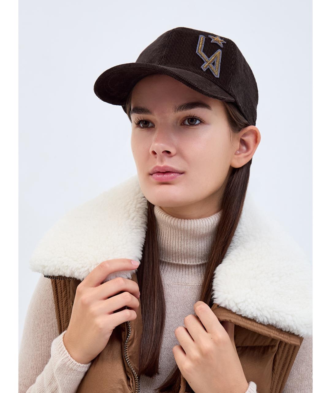 LORENA ANTONIAZZI Коричневая хлопковая кепка, фото 2