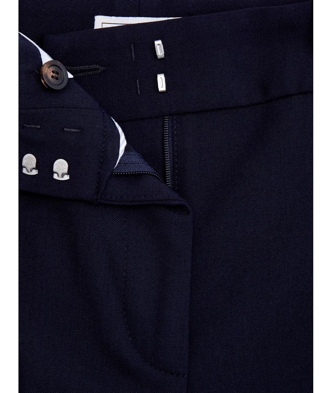 PESERICO Синие полиэстеровые прямые брюки, фото 6