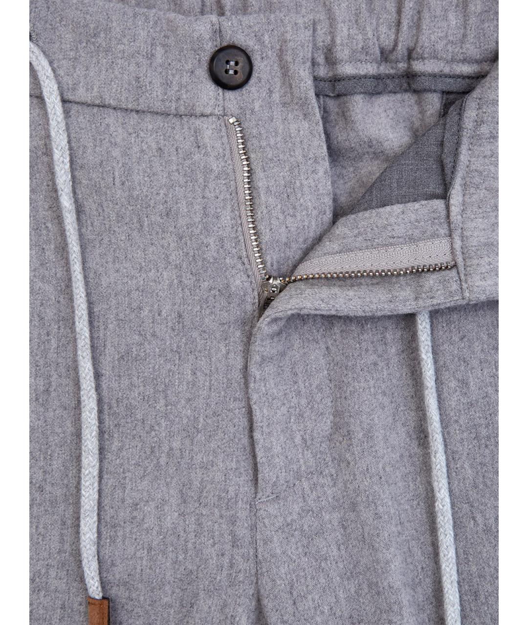 ELEVENTY Серые шерстяные повседневные брюки, фото 6