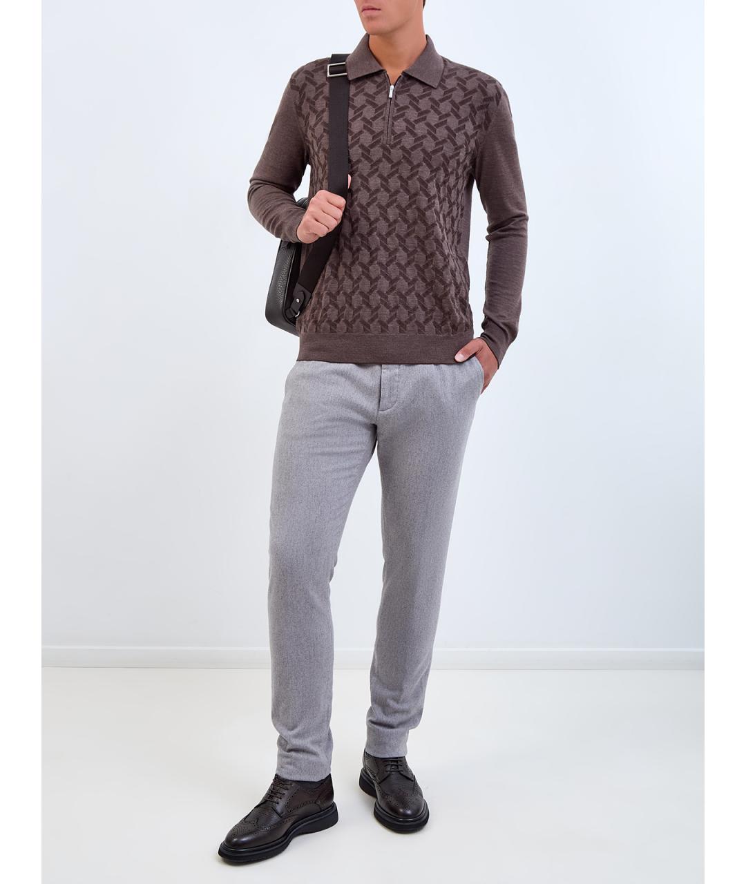 ELEVENTY Серые шерстяные повседневные брюки, фото 2