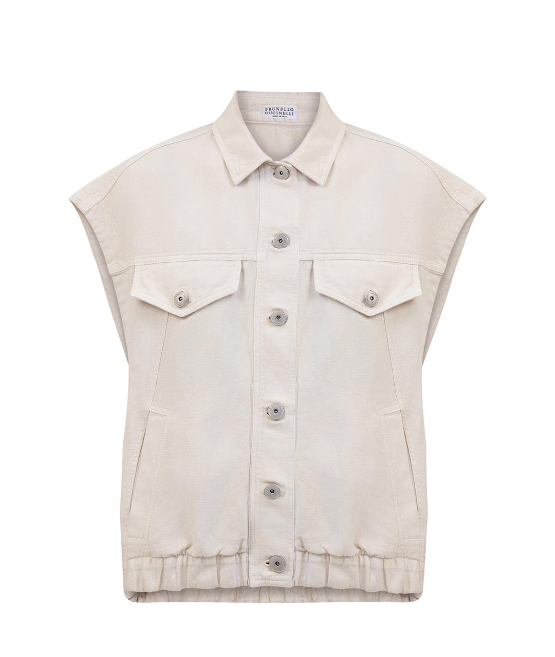 BRUNELLO CUCINELLI Бежевый хлопковый жилет, фото 1