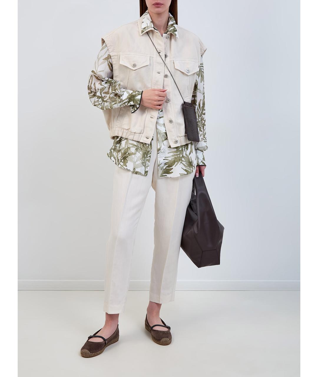 BRUNELLO CUCINELLI Бежевый хлопковый жилет, фото 2