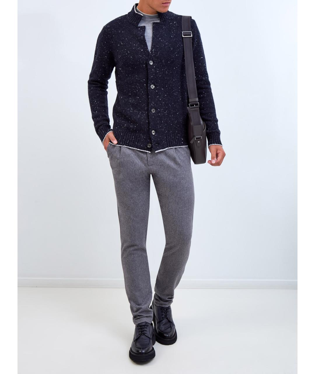 ELEVENTY Синий шерстяной кардиган, фото 2