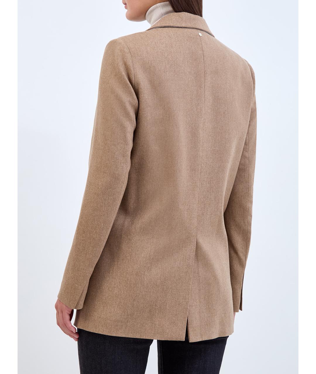 LORENA ANTONIAZZI Коричневый шерстяной жакет/пиджак, фото 4