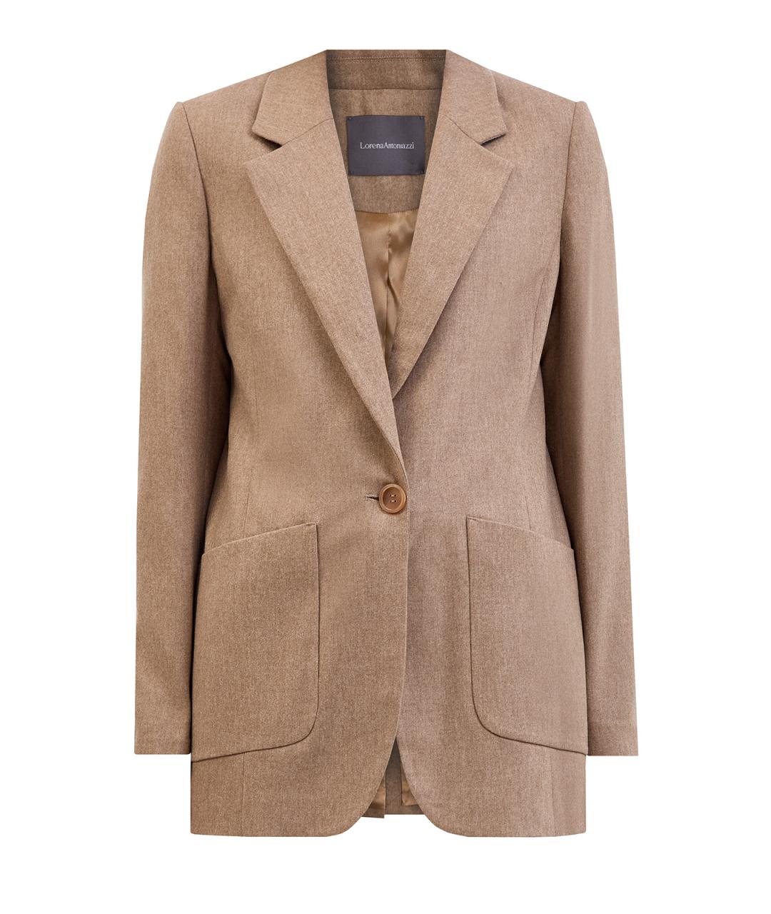 LORENA ANTONIAZZI Коричневый шерстяной жакет/пиджак, фото 1