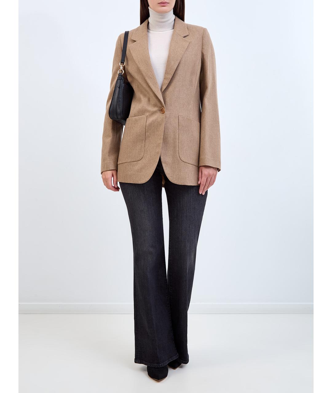 LORENA ANTONIAZZI Коричневый шерстяной жакет/пиджак, фото 2