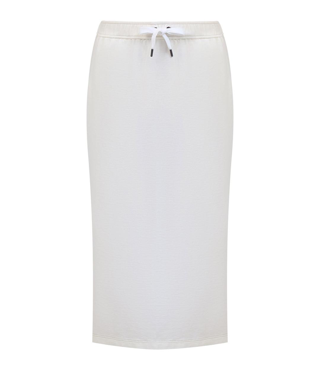 BRUNELLO CUCINELLI Белая хлопковая юбка миди, фото 1