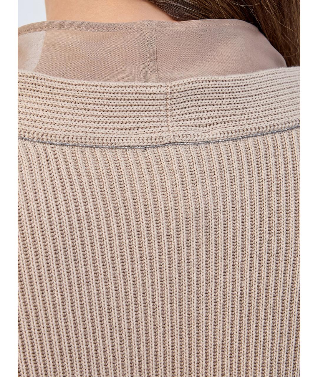 BRUNELLO CUCINELLI Бежевый хлопковый кардиган, фото 5