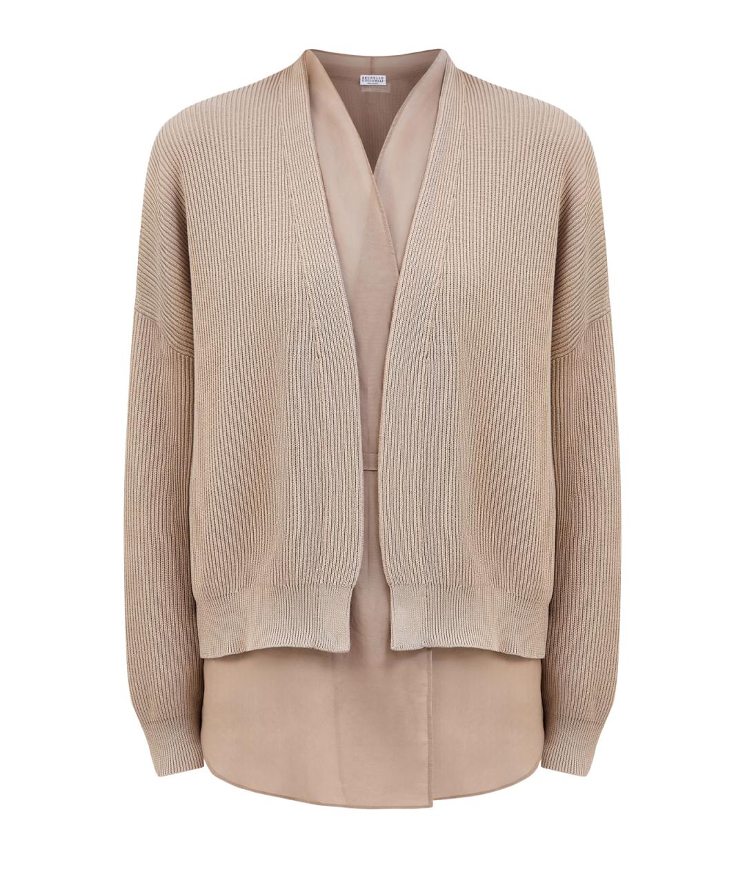 BRUNELLO CUCINELLI Бежевый хлопковый кардиган, фото 1