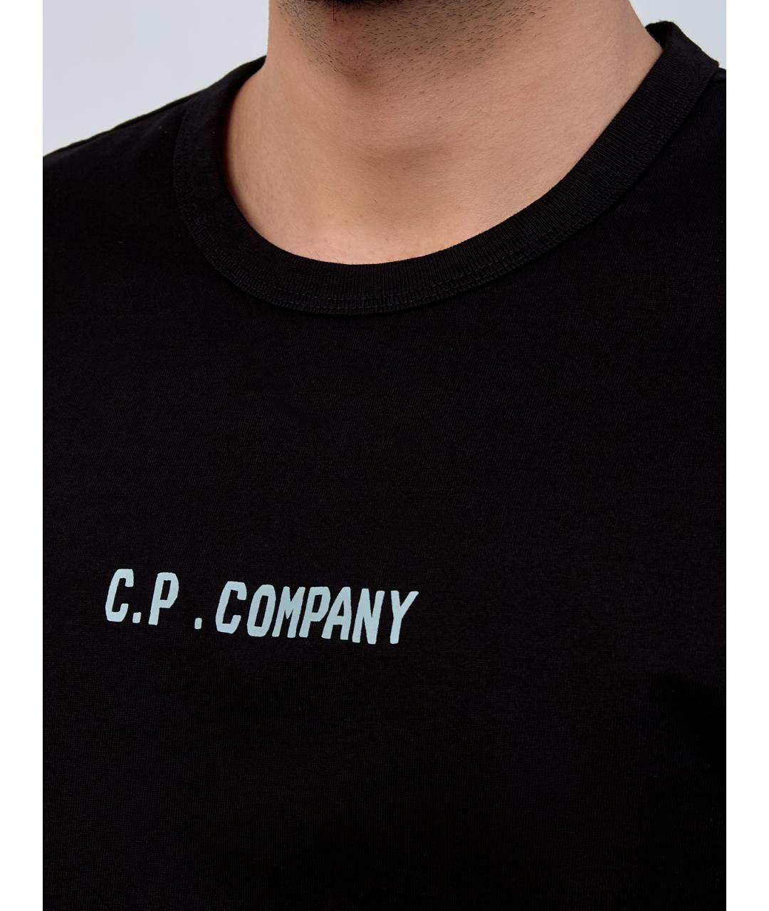 CP COMPANY Черная хлопковая футболка, фото 5