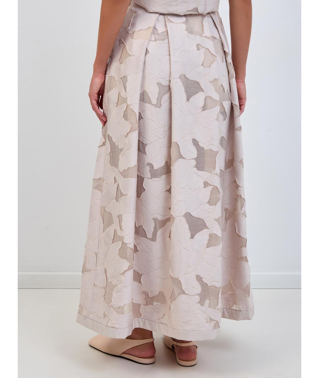 HERNO Бежевая вискозная юбка макси, фото 4