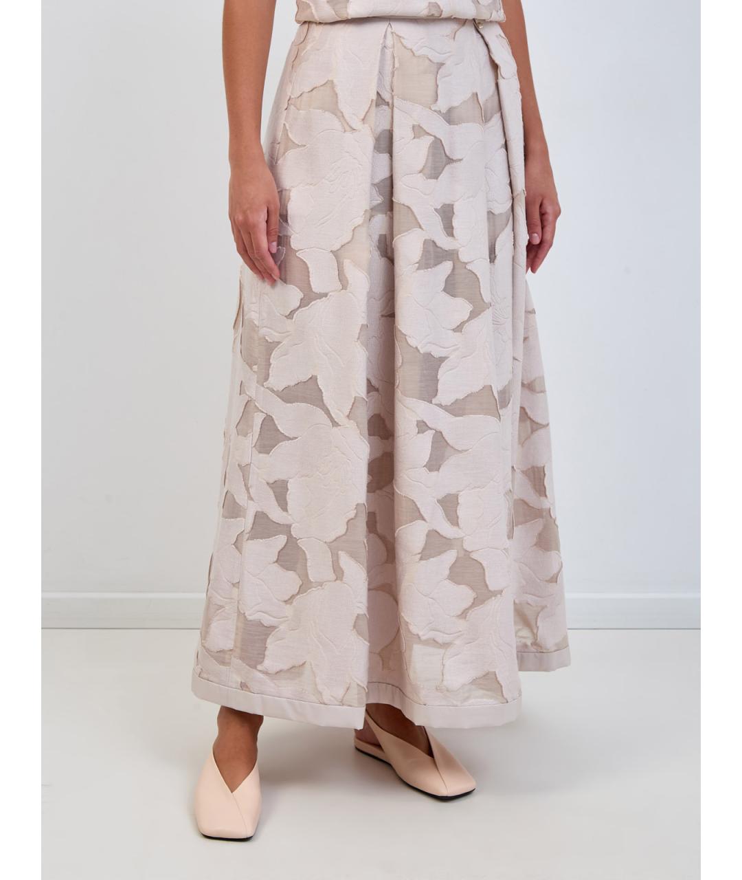 HERNO Бежевая вискозная юбка макси, фото 3