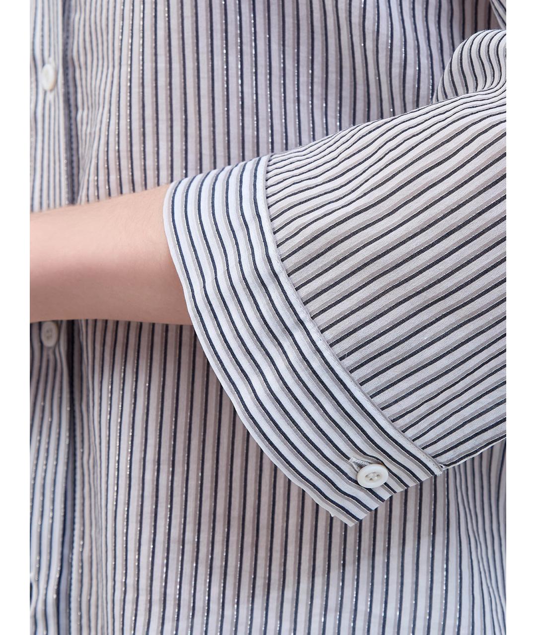 PESERICO Серая хлопковая рубашка, фото 4