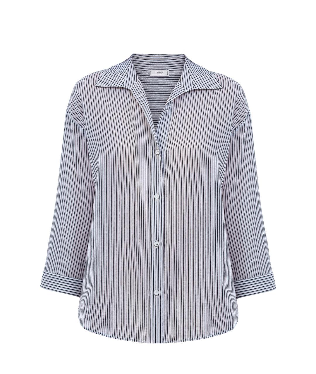 PESERICO Серая хлопковая рубашка, фото 5