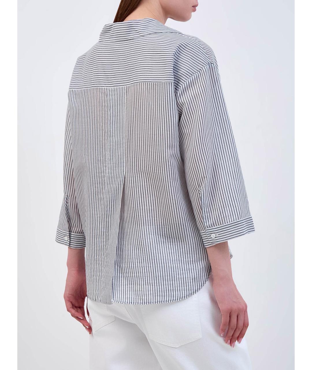 PESERICO Серая хлопковая рубашка, фото 3