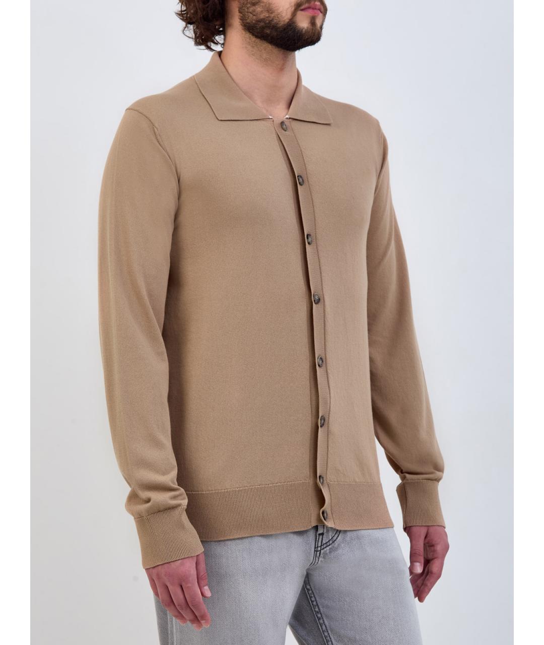 PESERICO Коричневый хлопковый кардиган, фото 3