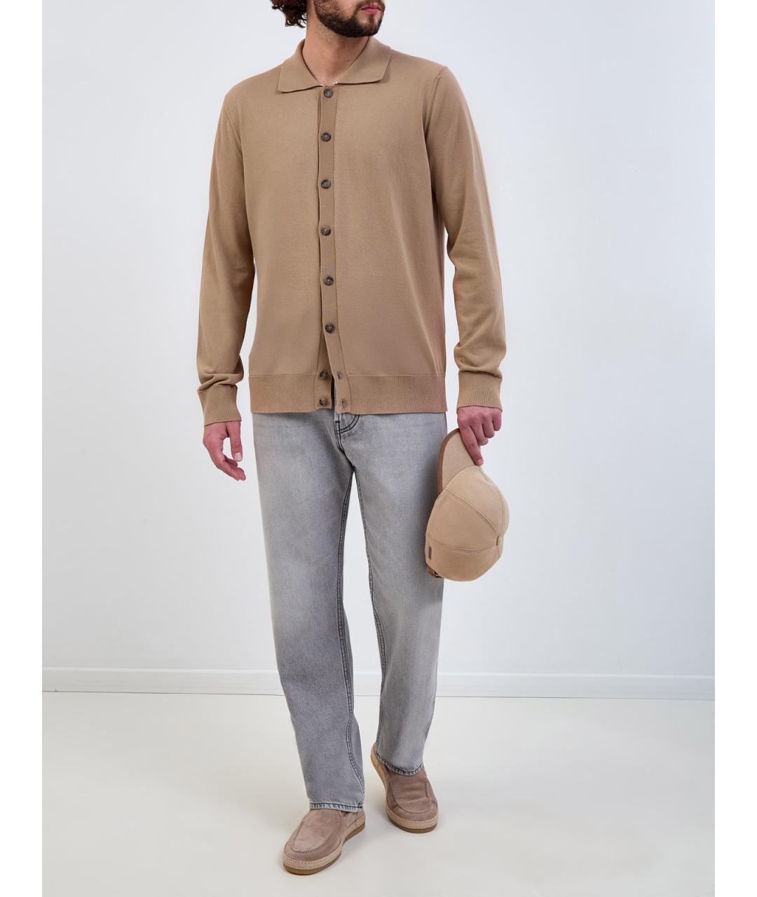 PESERICO Коричневый хлопковый кардиган, фото 2