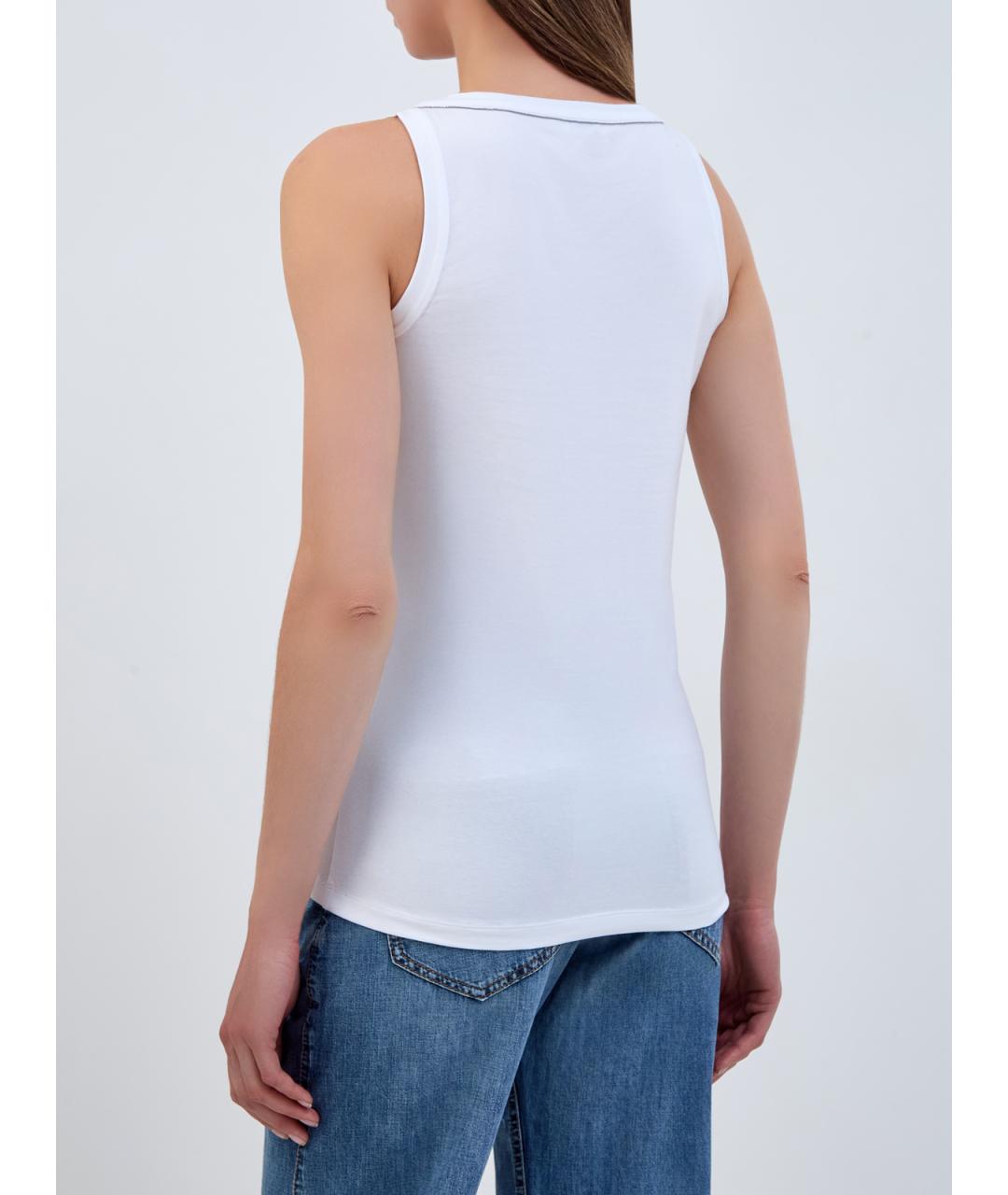 BRUNELLO CUCINELLI Белая хлопковая майка, фото 4