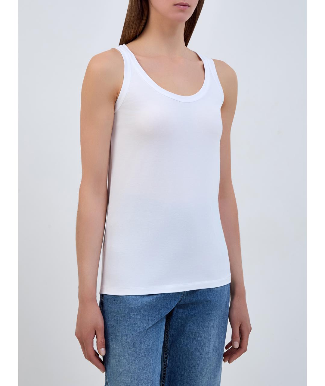 BRUNELLO CUCINELLI Белая хлопковая майка, фото 3