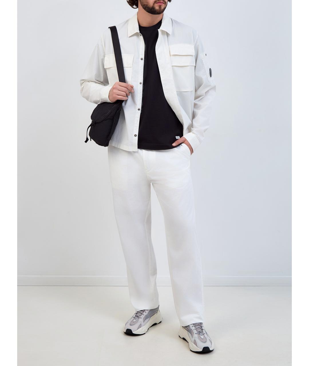 CP COMPANY Белые хлопковые повседневные брюки, фото 2