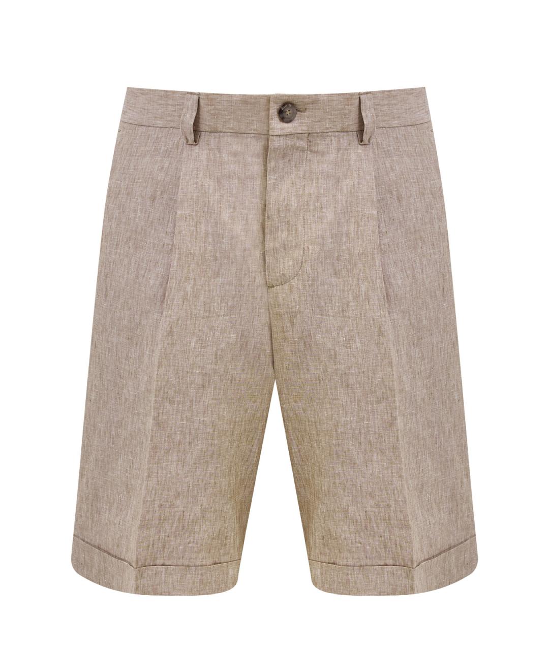PESERICO Бежевые льняные шорты, фото 1