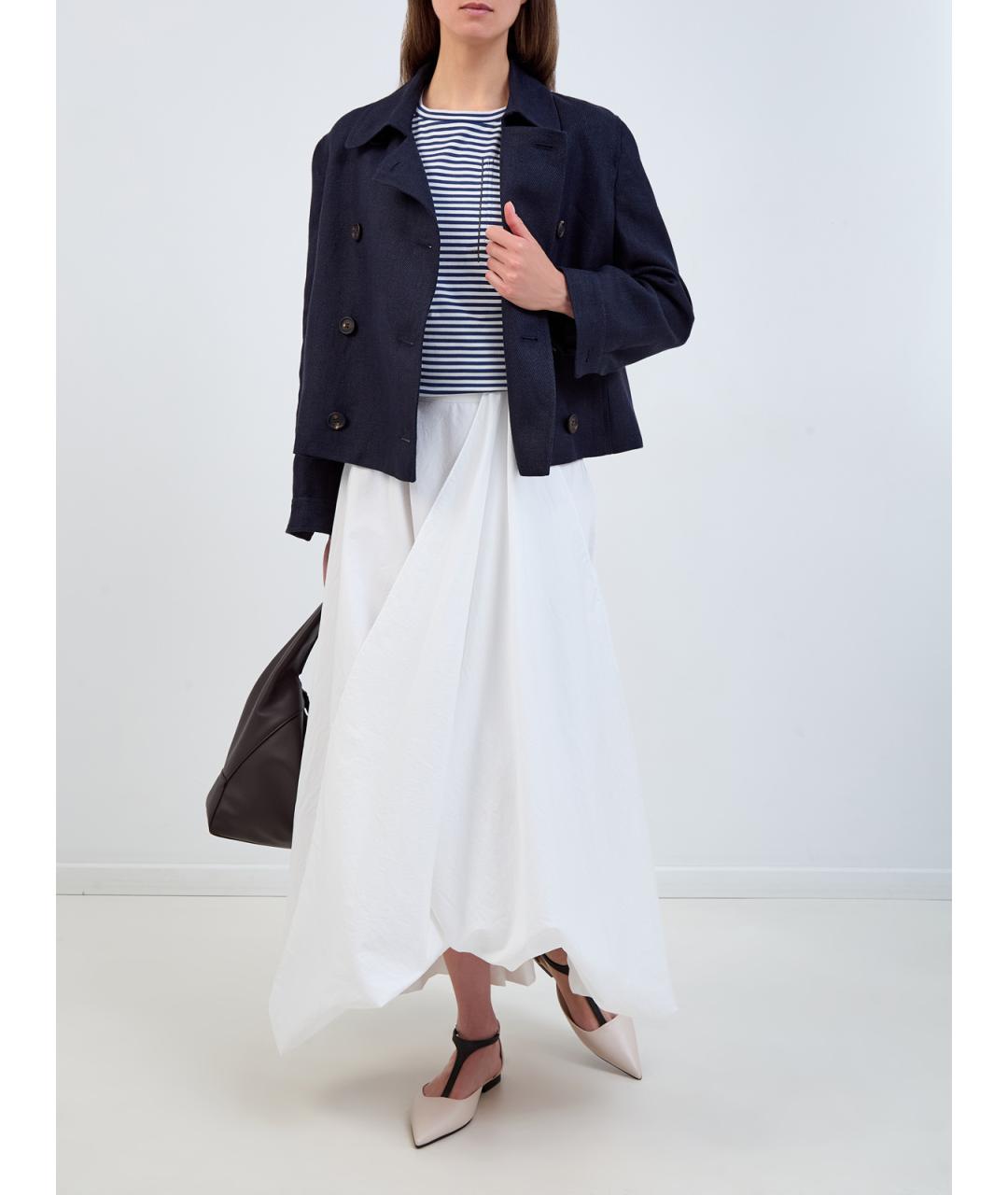 BRUNELLO CUCINELLI Синяя хлопковая футболка, фото 2