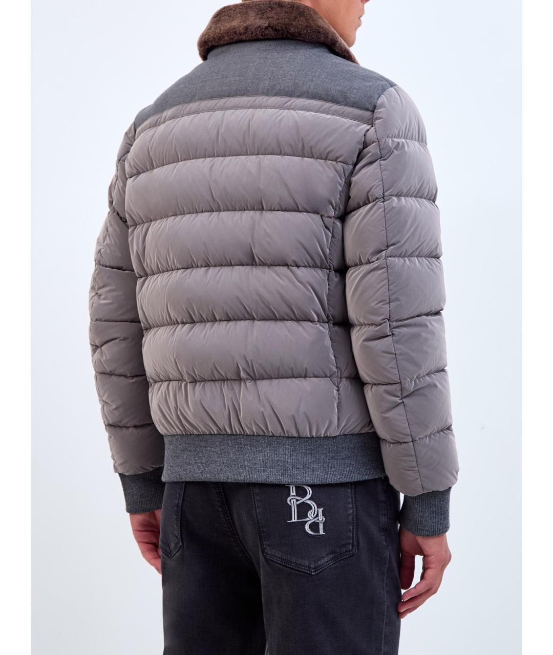 MOORER Серый полиамидовый пуховик, фото 4