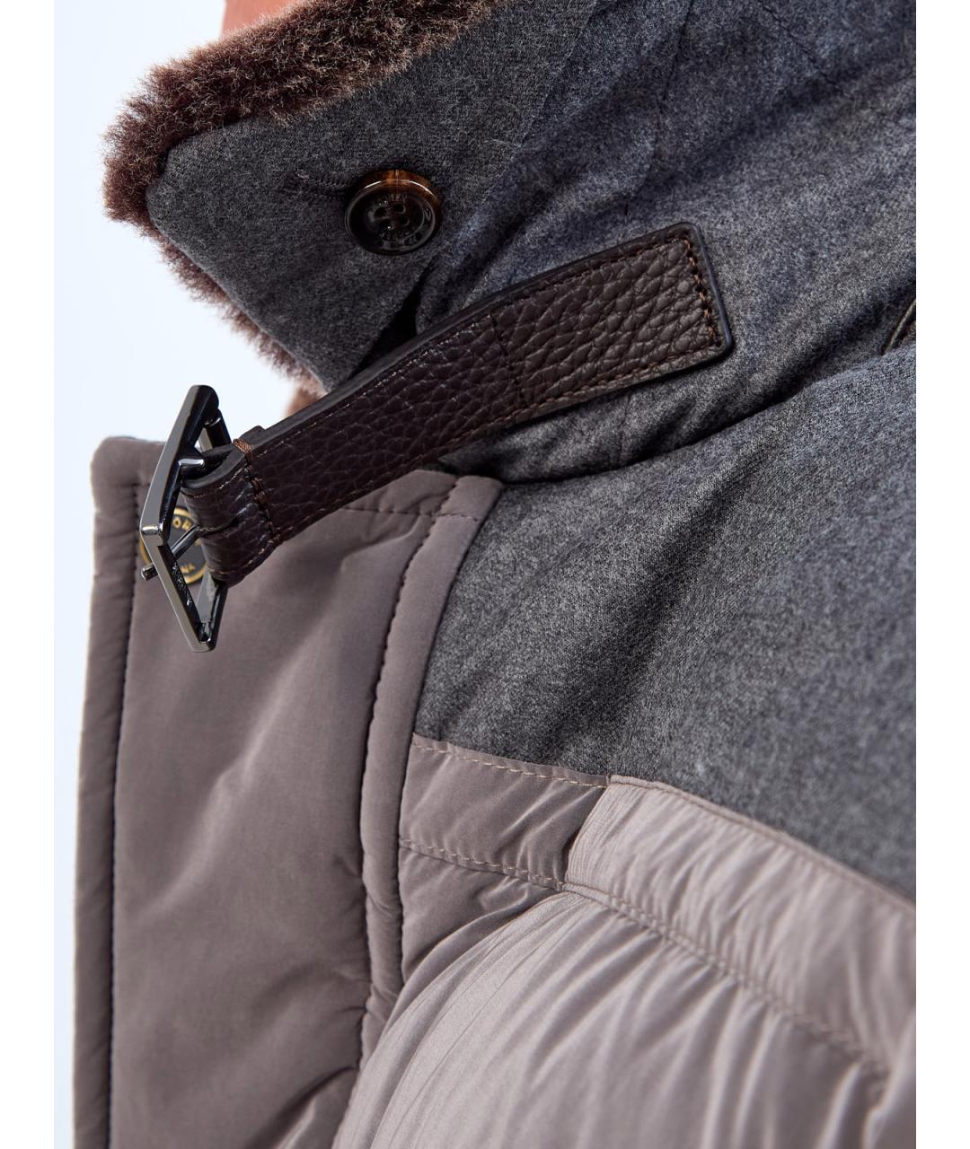 MOORER Серый полиамидовый пуховик, фото 5