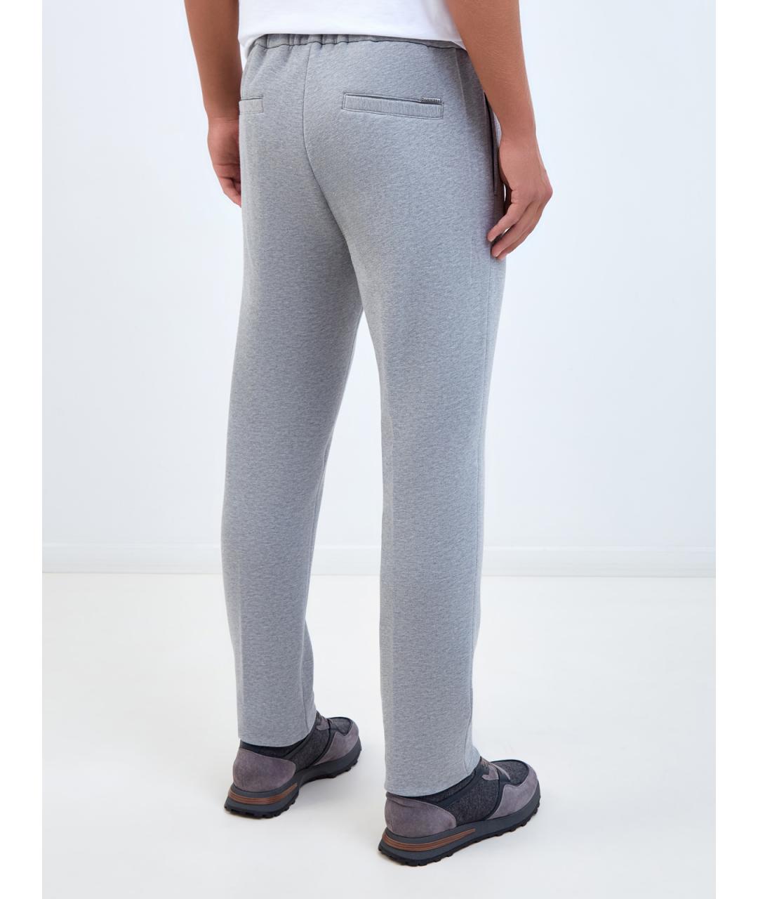 PESERICO Серые хлопковые повседневные брюки, фото 4