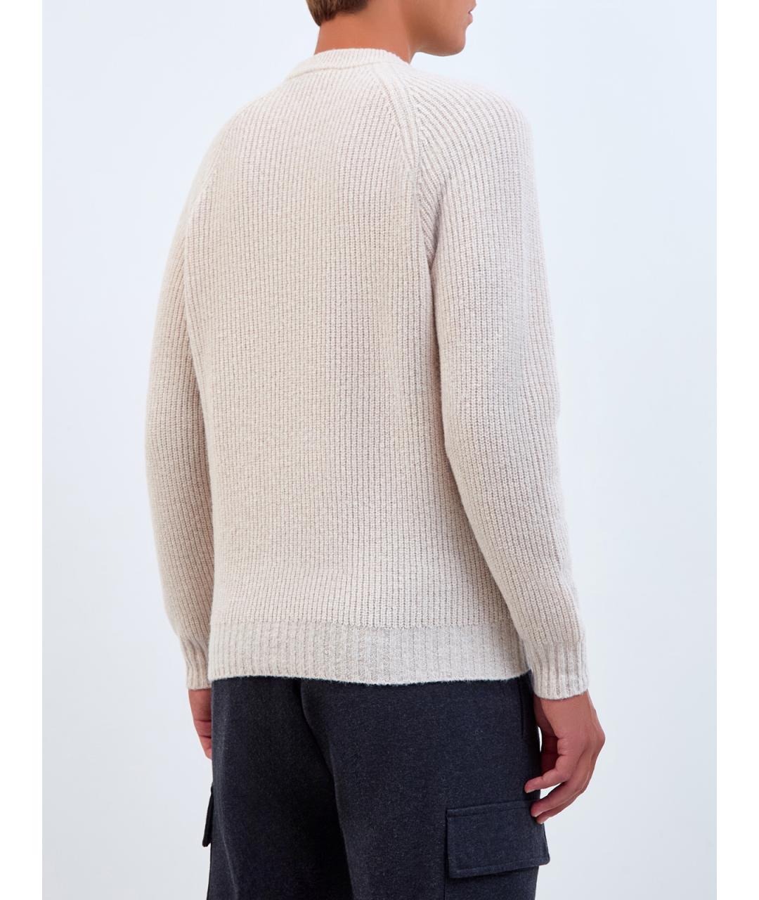 PESERICO Бежевый шерстяной джемпер / свитер, фото 4