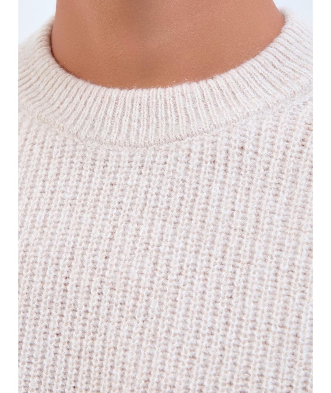 PESERICO Бежевый шерстяной джемпер / свитер, фото 5