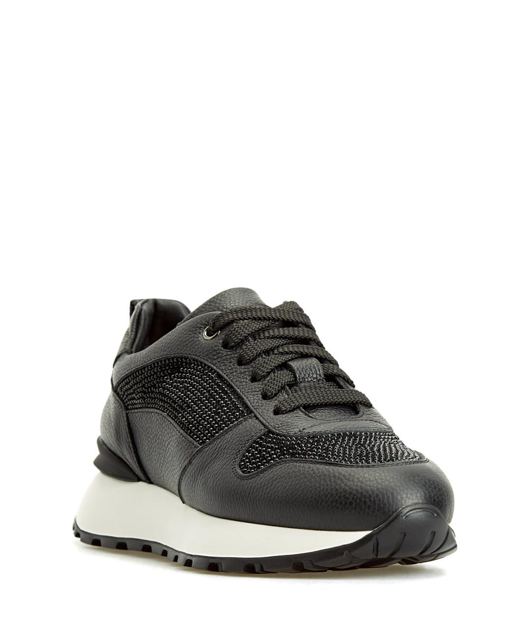 DOUCAL'S Черные кожаные кроссовки, фото 3