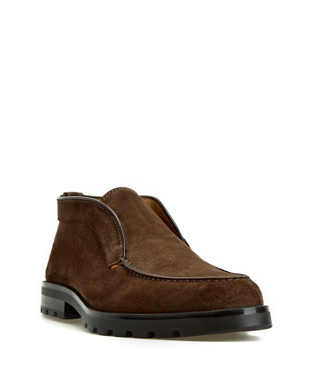 SANTONI Коричневые замшевые лоферы, фото 3