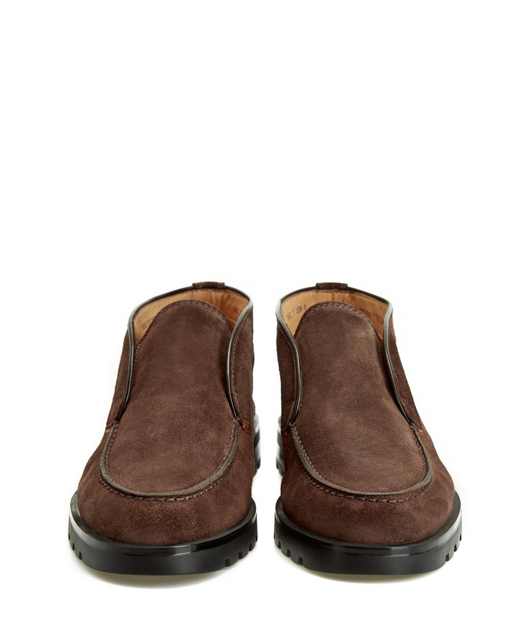 SANTONI Коричневые замшевые лоферы, фото 5