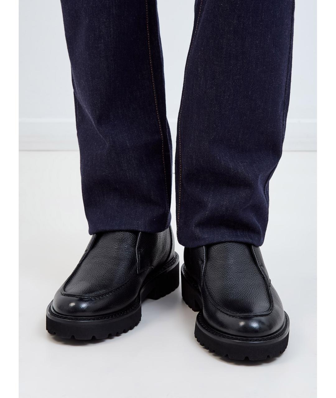 DOUCAL'S Черные кожаные лоферы, фото 2