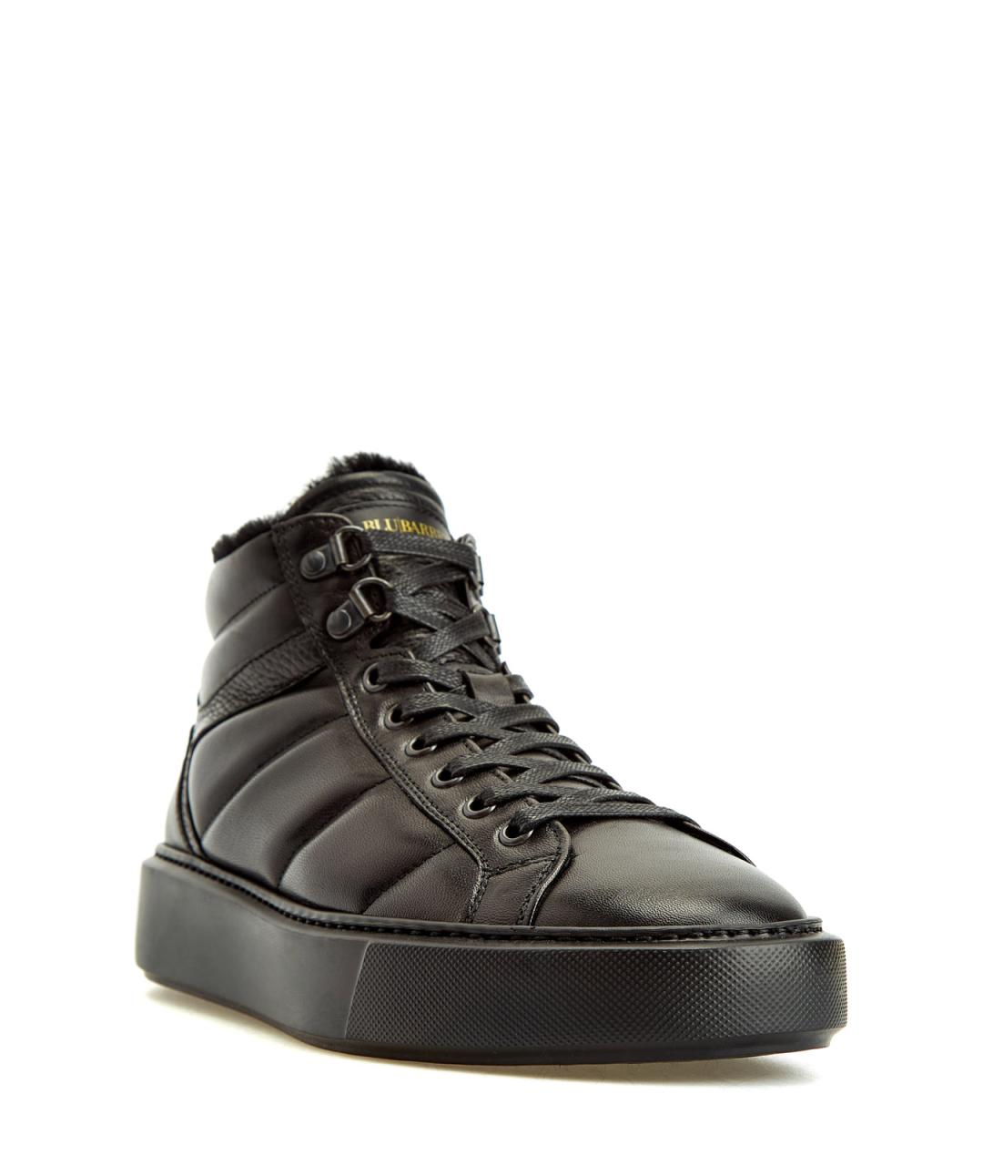 BARRETT Черные кожаные низкие кроссовки / кеды, фото 3