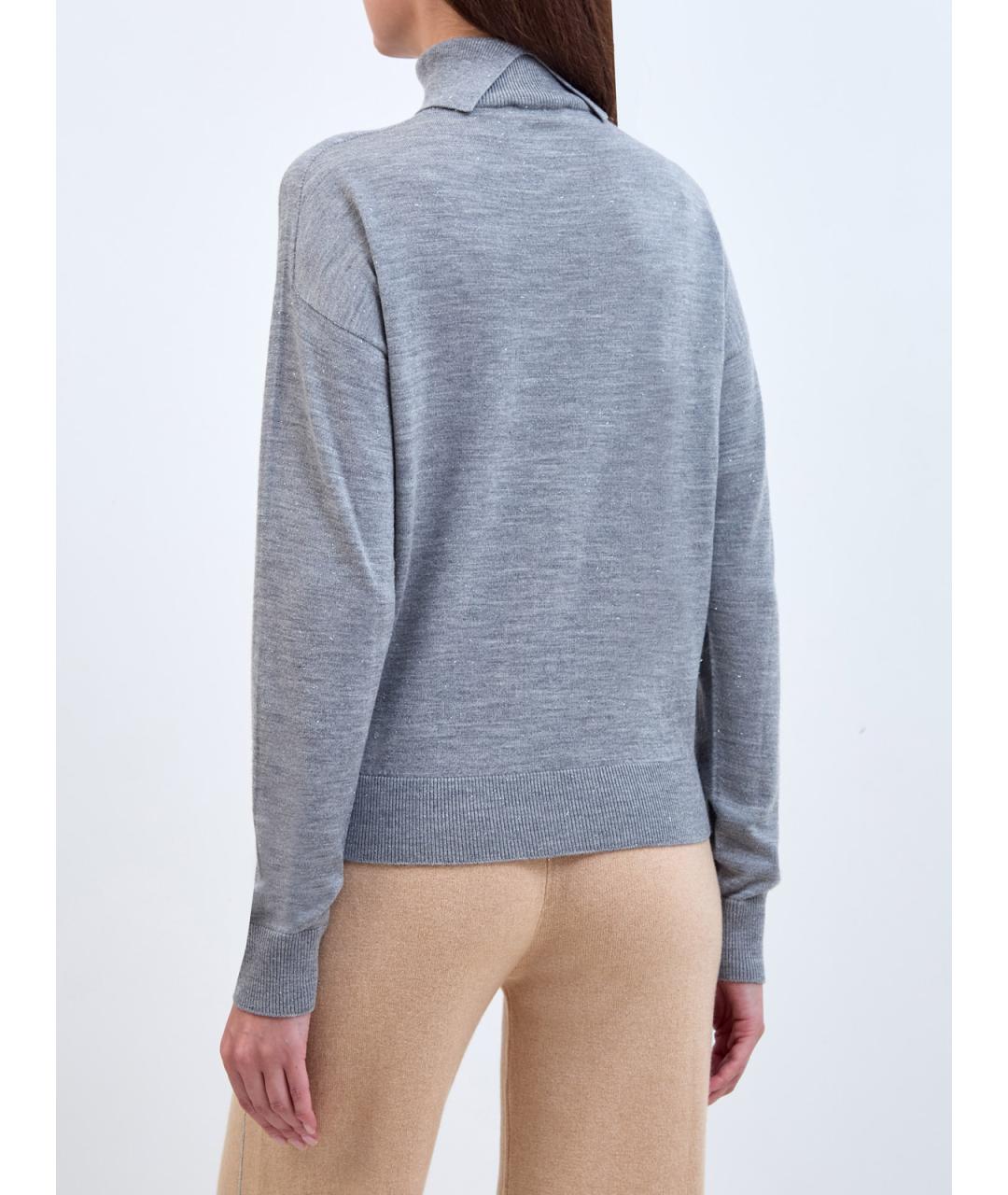 PESERICO Серый шерстяной джемпер / свитер, фото 4