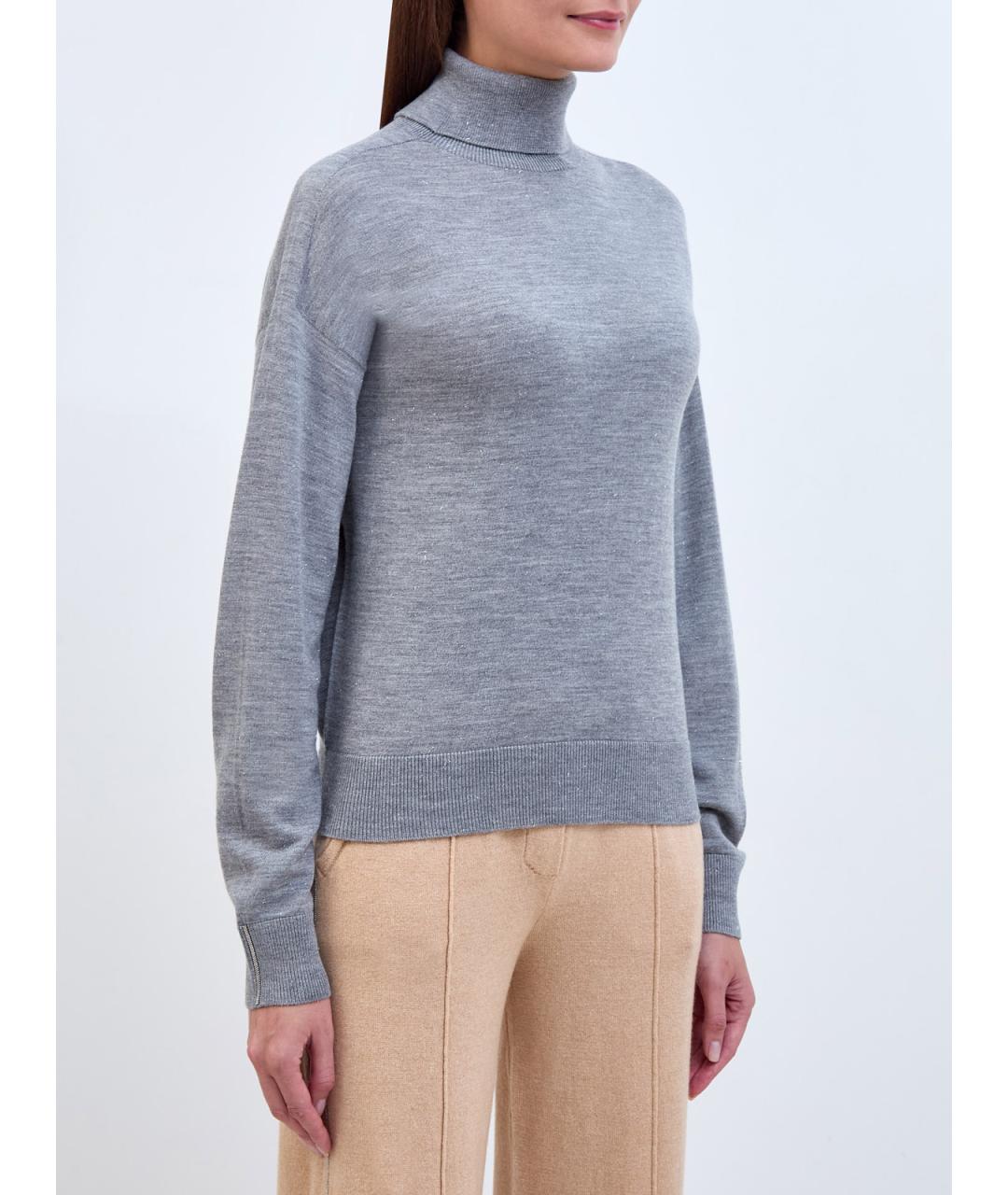 PESERICO Серый шерстяной джемпер / свитер, фото 3