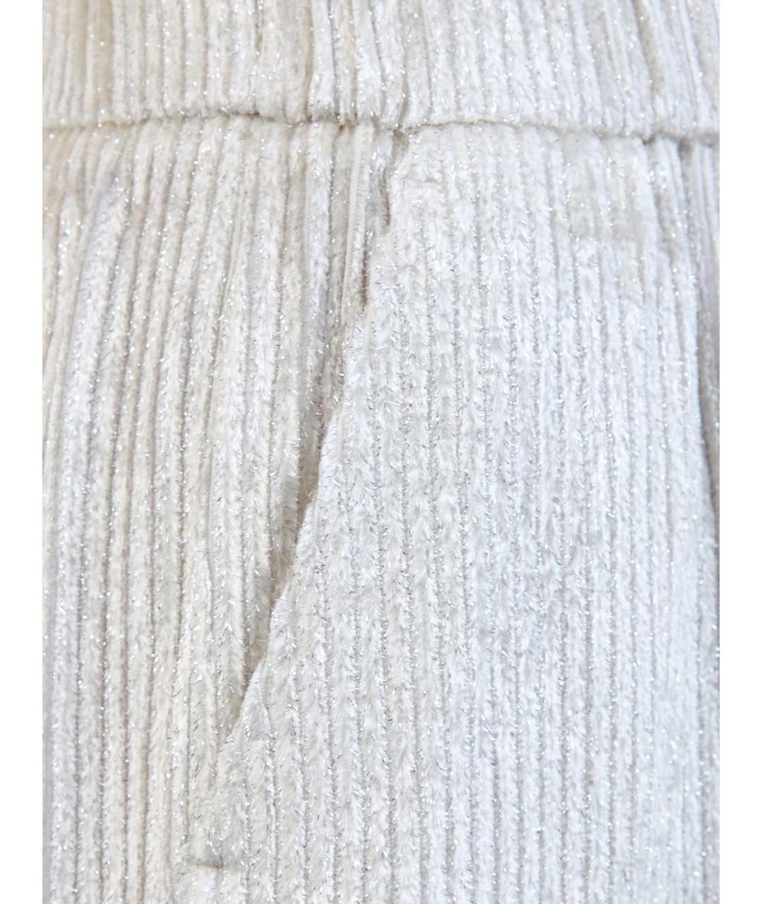 PESERICO Белые вискозные прямые брюки, фото 3
