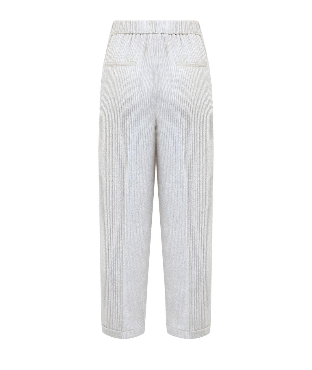 PESERICO Белые вискозные прямые брюки, фото 2