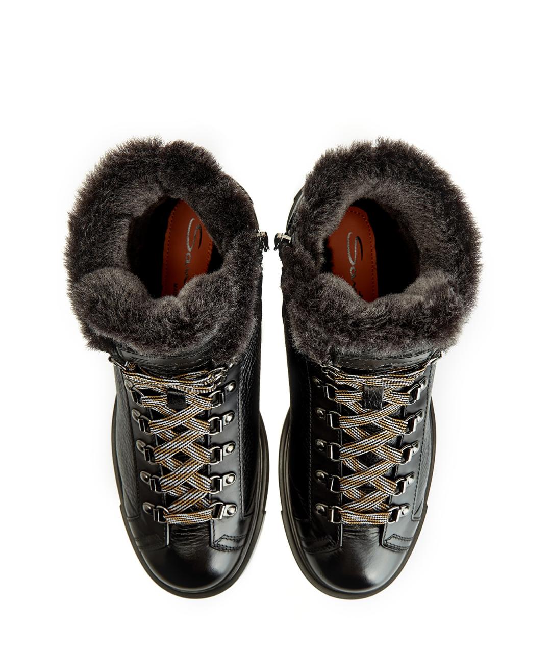 SANTONI Черные кожаные высокие ботинки, фото 6