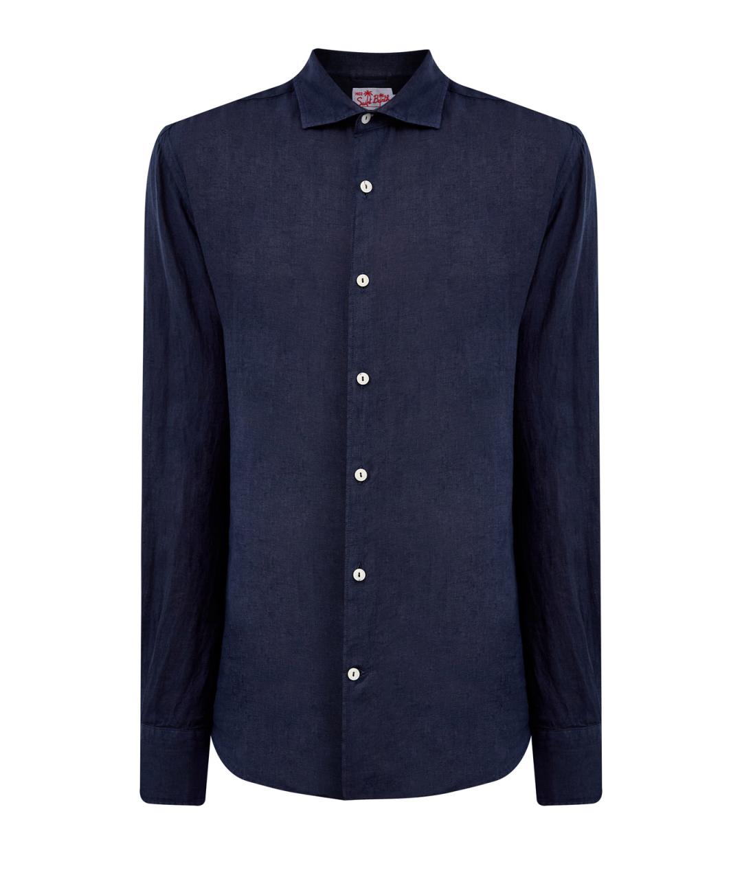 MC2 SAINT BARTH Темно-синяя льняная кэжуал рубашка, фото 1