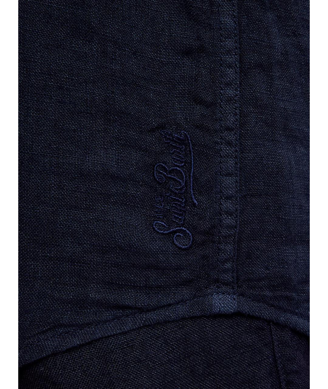 MC2 SAINT BARTH Темно-синяя льняная кэжуал рубашка, фото 5