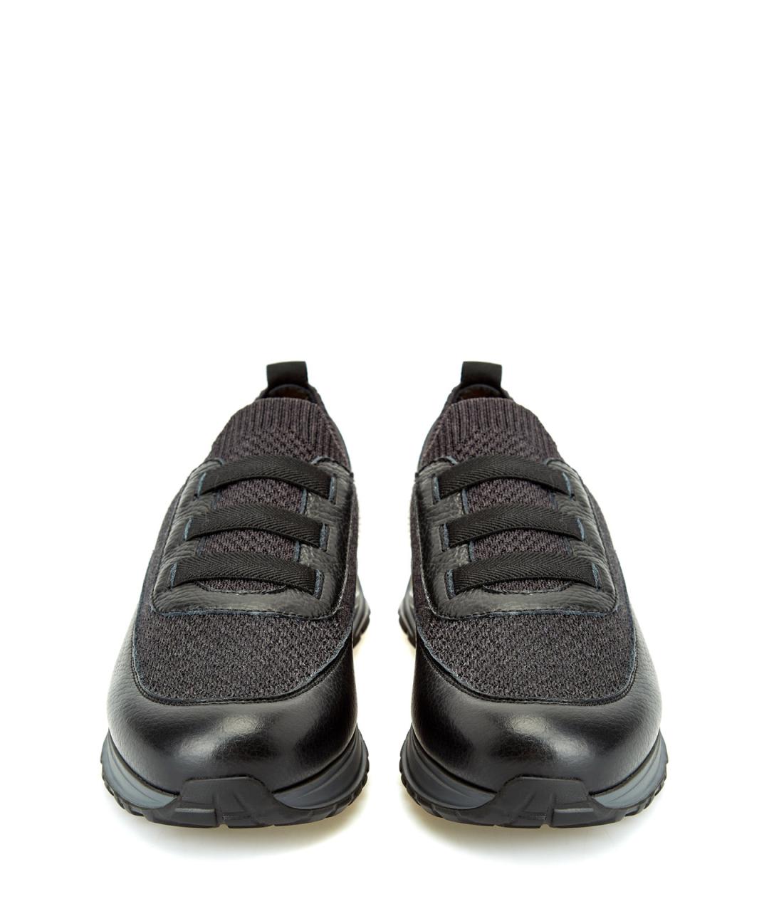 DOUCAL'S Черные текстильные низкие кроссовки / кеды, фото 5