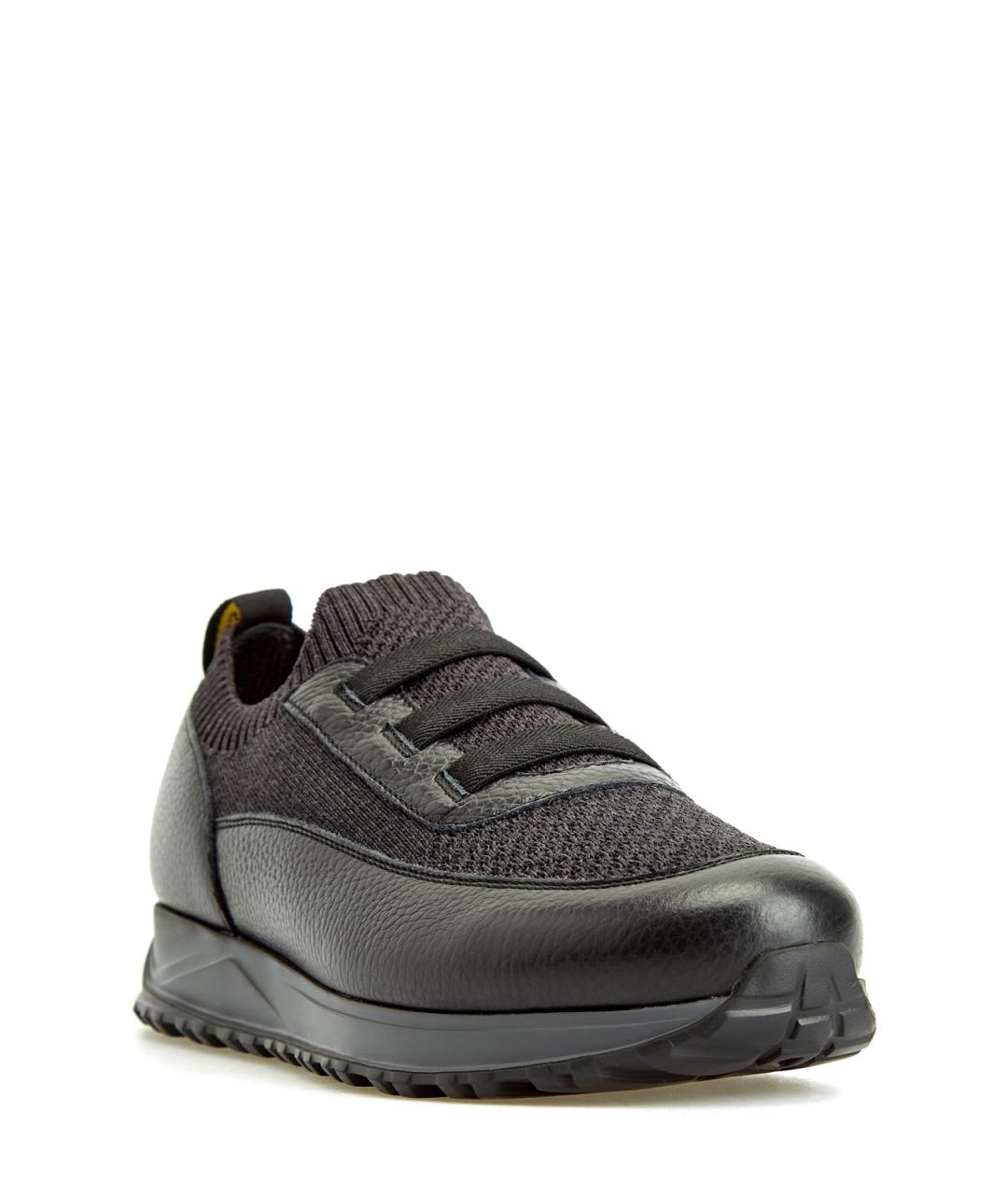 DOUCAL'S Черные текстильные низкие кроссовки / кеды, фото 3