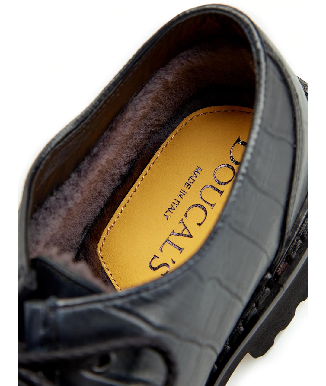 DOUCAL'S Черные кожаные низкие ботинки, фото 7