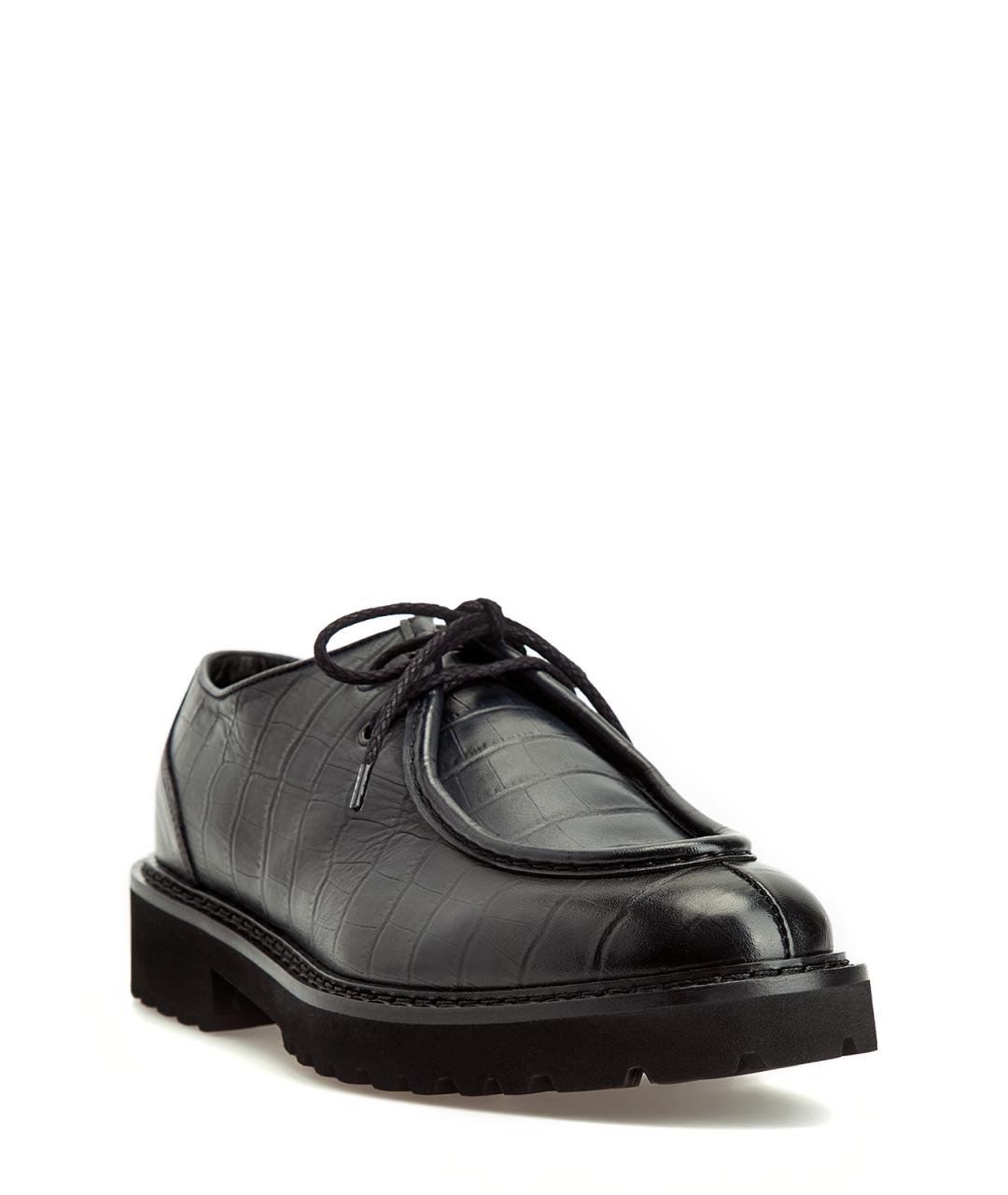 DOUCAL'S Черные кожаные низкие ботинки, фото 3