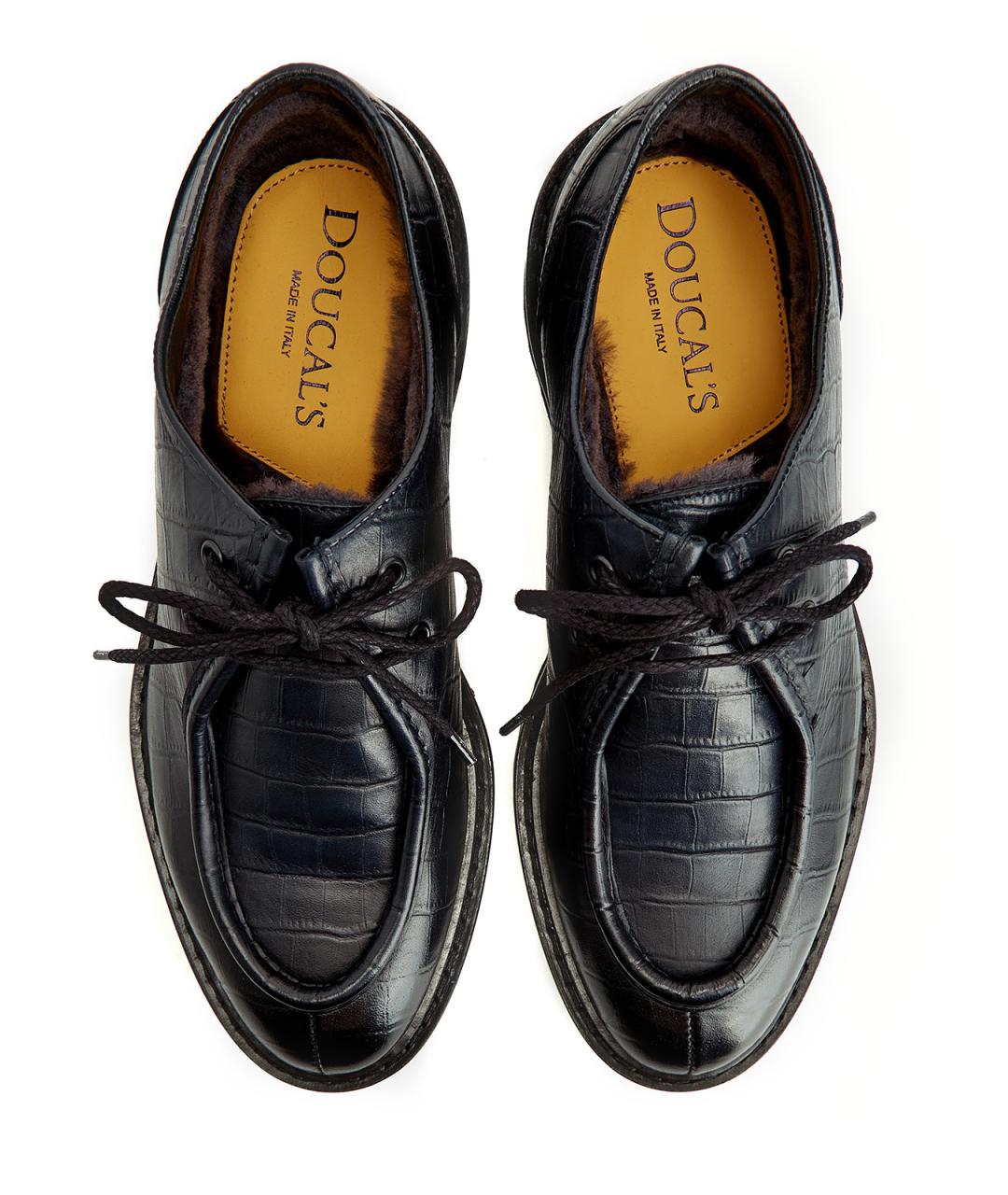 DOUCAL'S Черные кожаные низкие ботинки, фото 6