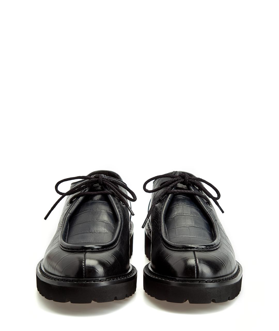 DOUCAL'S Черные кожаные низкие ботинки, фото 5