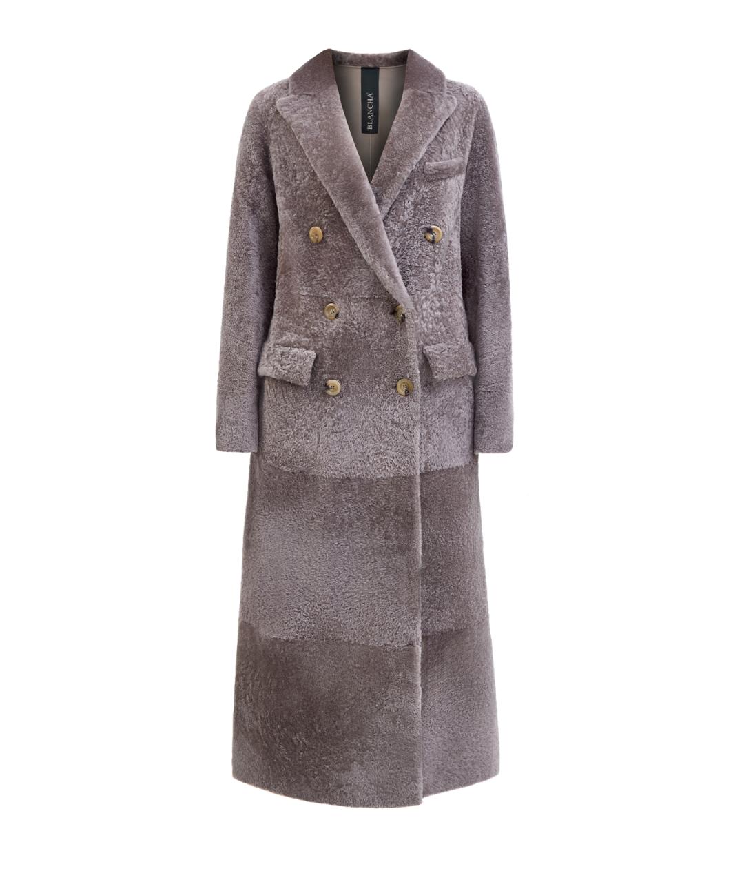BLANCHA Серое меховое пальто, фото 1